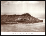 Pan American Clipper over Waikiki  Hawaii  1935