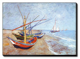 Fishing Boats on the Beach at Saints-Maries  c1888