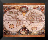 Antique Map  Geographica  c1630