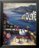 Mediterranean Vistas w Black Chairs
