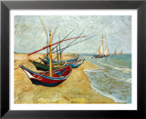 Fishing Boats on the Beach at Saints-Maries  c1888