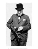 Winston Churchill with Tommy Gun