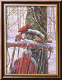 Red Sled with Cardinals