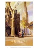 Chichester  West Sussex Clock Tower and Cathedral