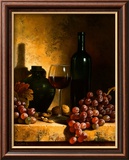 Wine Bottle  Grapes and Walnuts
