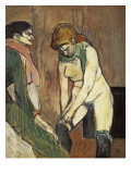 Woman Putting on Her Stocking  or Woman of the House