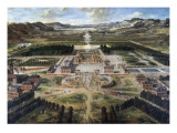 View of Chateau and Gardens of Versailles  Taken from Paris Avenue