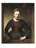 Young Woman at an Open Half-Door