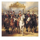 Louis-Philippe and His Sons on Horseback in Front of the Bar of the Chateau De Versailles