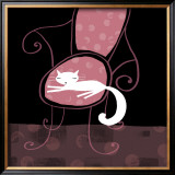 Cat Cuddled in Fancy Chair