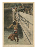 On the Brink of Suicide  Illustration from 'Le Petit Journal'  Supplement Illustre  19th June 1910