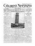 Five Thousand Miles of Italy Shaken  Front Page of 'The Children's Newspaper'  September 1920