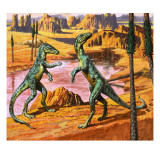 Saltoposuchus  Illustration from 'In the Days of the Dinosaurs  Discovery in the Desert ' 1980