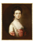 Portrait of a Lady  Bust Length  in a Pink and White Dress Trimmed with Lace and a Pearl Necklace