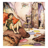 Peter Pan Talking to Tinkerbell  Illustration from 'Peter Pan' by JM Barrie