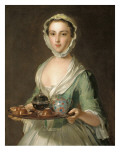 Portrait of a Young Woman  Possibly Hannah  the Artist's Maid  Holding a Tea Tray