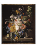 Poppies  Hollyhock  Morning Glory  Viola  Daisies  Sweet Pea  Marigolds and Other Flowers in a Vase
