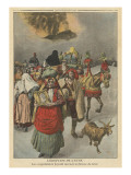 Eruption of Mount Etna  Illustration from 'Le Petit Journal'  Supplement Illustre  10th April 1910