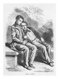 Lucien De Rubempre and David Sechard  Illustration from 'Les Illusions Perdues' by Honore De Balzac