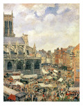 The Market Surrounding the Church of Saint-Jacques  Dieppe  1901