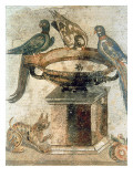 Birds and an Ambushing Cat  from Pompeii  1st Century Ad