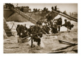 The First British Troops Disembark from the Specially Designed Landing Ladders