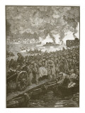 Evacuation of Sebastapol  Illustration from 'Cassell's Illustrated History of England'