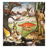 A Squaw and Braves  Illustration from 'Peter Pan' by JM Barrie