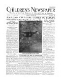 Amazing Creature Comes to Europe  Front Page of 'The Children's Newspaper'  August 1919