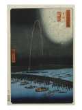 Fireworks at Ryogoku  from the Series 'One Hundred Famous Views of Edo'