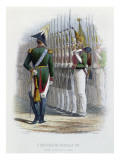 Tsar Nicholas I of Russia Inspecting His Guards Standing to Attention
