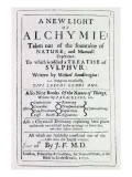 Title Page to the English Edition of 'A New Light on Alchemy' by Michal Sedziwoj  1650