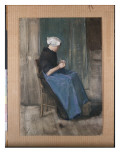 Young Scheveningen Woman Knitting  Facing Right  1881