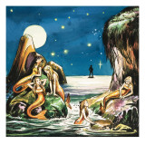 Peter and the Mermaids  Illustration from 'Peter Pan' by JM Barrie