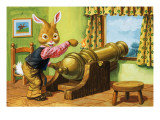 Rabbit with a Cannon  Illustration from 'Brer Rabbit'