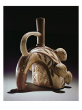 Pottery Vessel of a Frog Climbing a Cocoa Tree  Mochica