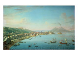 Naples from the Bay  with Mt Vesuvius in the Background