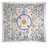 Applique Quilt with Sun  Moon  Stars and the Garden of Eden  from Arkansas  C1890