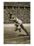 Jesse Owens at the Start of the 200M Race at the 1936 Berlin Olympics