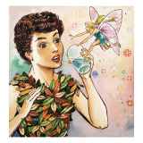 Tinkerbell Warns Peter Pan  Illustration from 'Peter Pan' by JM Barrie
