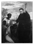 A Jesuit Missionary  Perhaps Manuel De Nobrega or Peter Claver  Baptizing Blacks