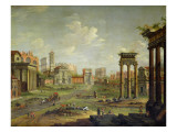 The Campo Vaccino  Rome Looking Towards St Francesca Romana and the Arch of Titus