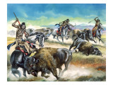 Native American Indians Killing American Bison