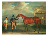 General Chasse  a Chestnut Racehorse Being Held by His Trainer  with His Jockey  J Holmes