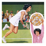 Virginia Wade Winning the Ladies Single Tennis Trophy at Wimbledon in July 1977