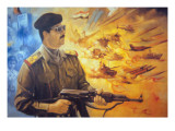 Saddam Hussein Fresco at Basra Depicting Him in Heroic Style