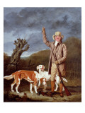 A Sportsman Loading a Flintlock Gun with Two Retrievers and a Dead Pheasant in a Landscape