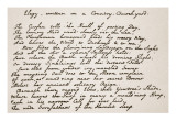 Portion of Gray's Elegy  in the Poet's Handwriting
