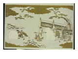 Children Making a Snow Shishi and Rolling a Snowball  from 'The Silver World'