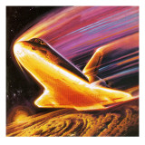 The Space Shuttle Imagined Re-Entering the Earth's Atmosphere